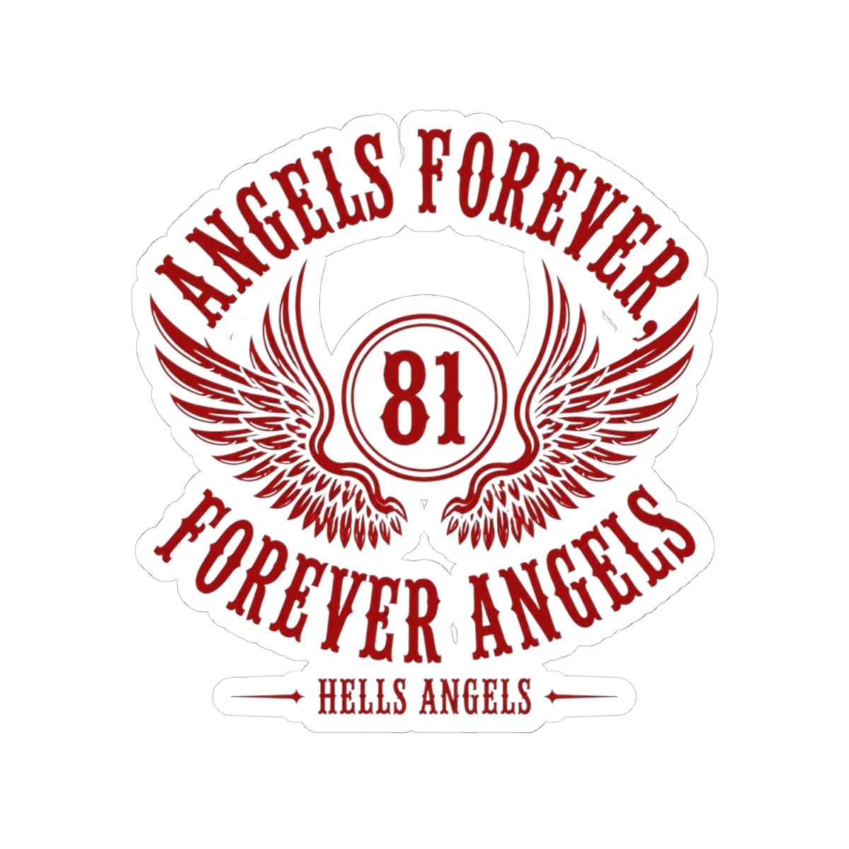 Hells Angels "Angels Forever, Forever Angels" Sticker - alternate angle 2, merchandise