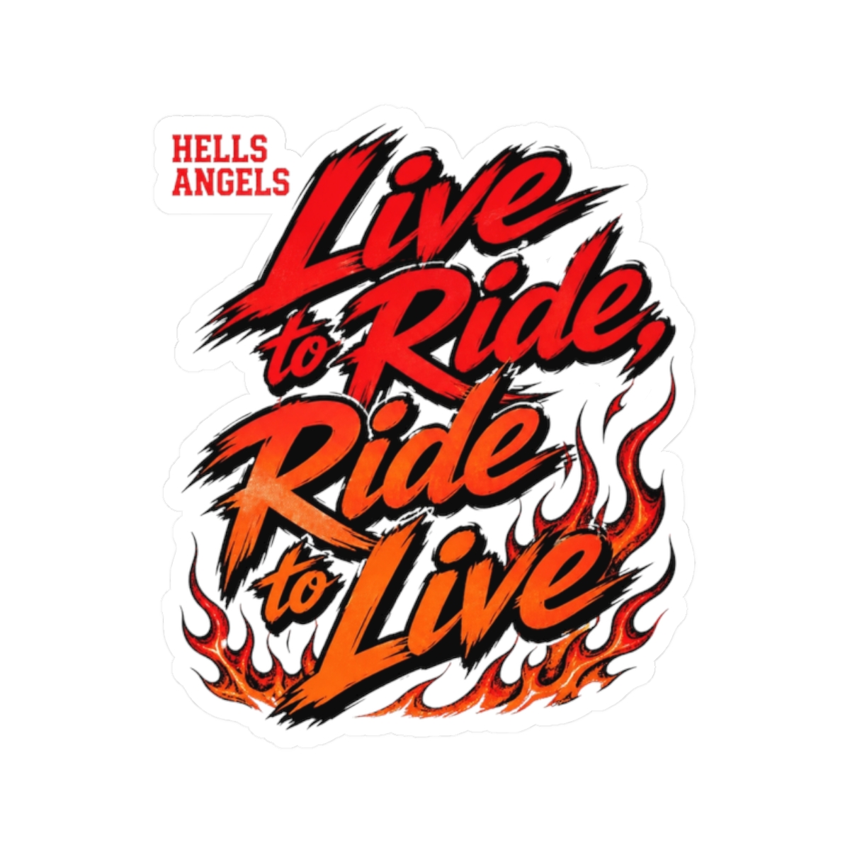 Hells Angels "Live to Ride, Ride to Live" Sticker - alternate angle 1, merchandise