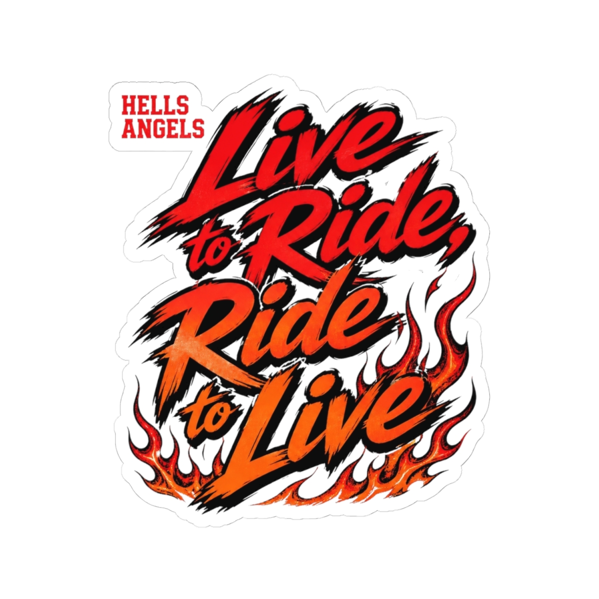 Hells Angels "Live to Ride, Ride to Live" Sticker - alternate angle 5, merchandise
