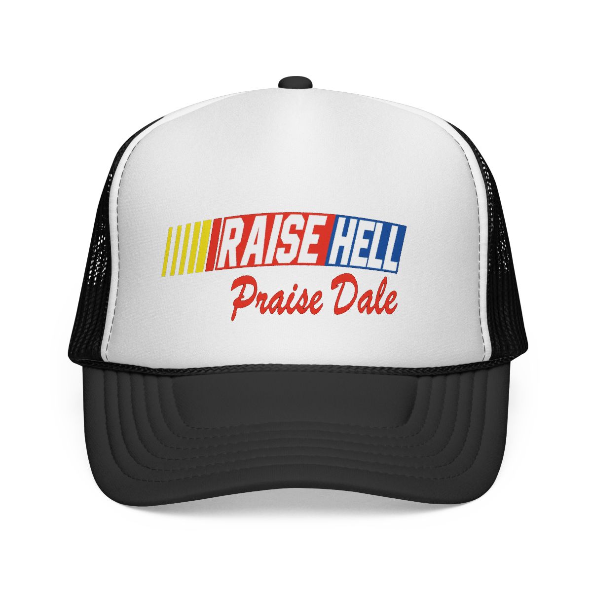Raise Hell Praise Dale Snapback Trucker Hat for Men or Women, Vintage Fit with Funny Novelty Graphic, Custom Mesh Cap | Hells Angels - Official hats merchandise