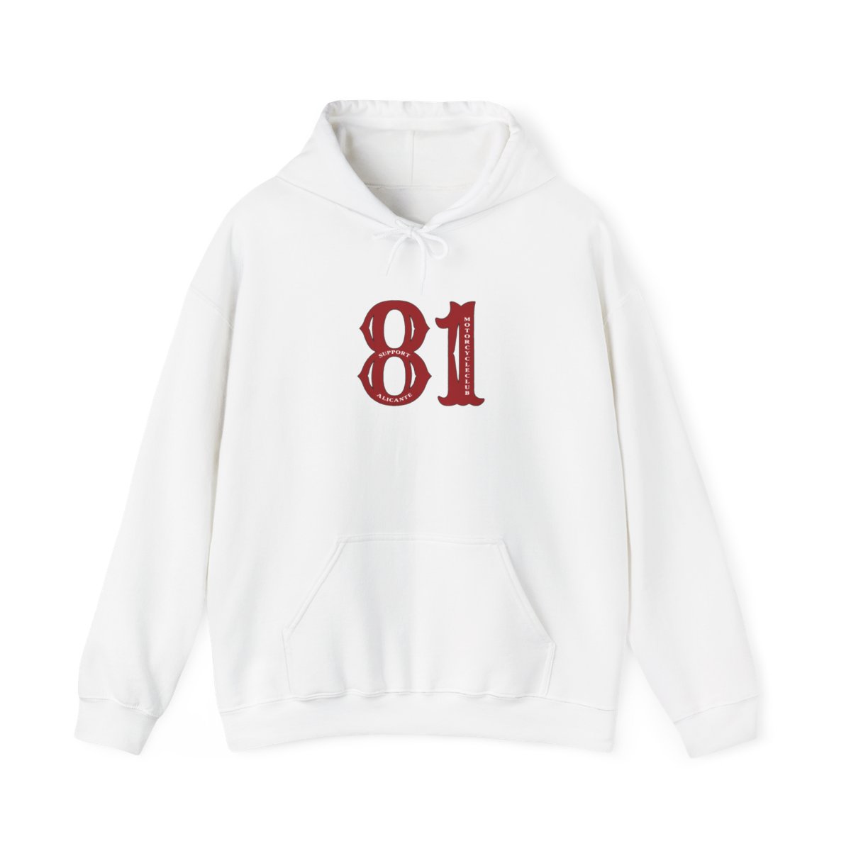 Vintage Red '81' Number Hoodie | Sports Jersey Style, Minimal Graphic | 81 | Hells Angels 