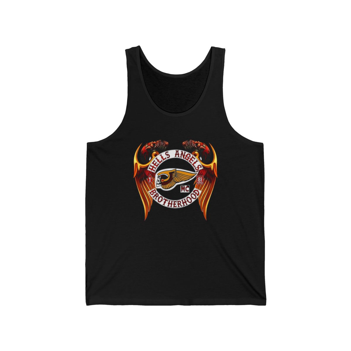 Hells Angels Brotherhood emblem Tank Top | Motorcycle club logo, winged skull | Hells Angels  - alternate angle 1, merchandise