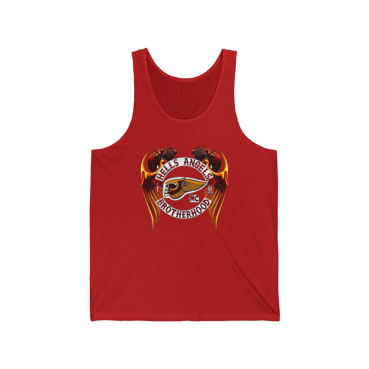 Hells Angels Brotherhood emblem Tank Top | Motorcycle club logo, winged skull | Hells Angels  - alternate angle 2, merchandise