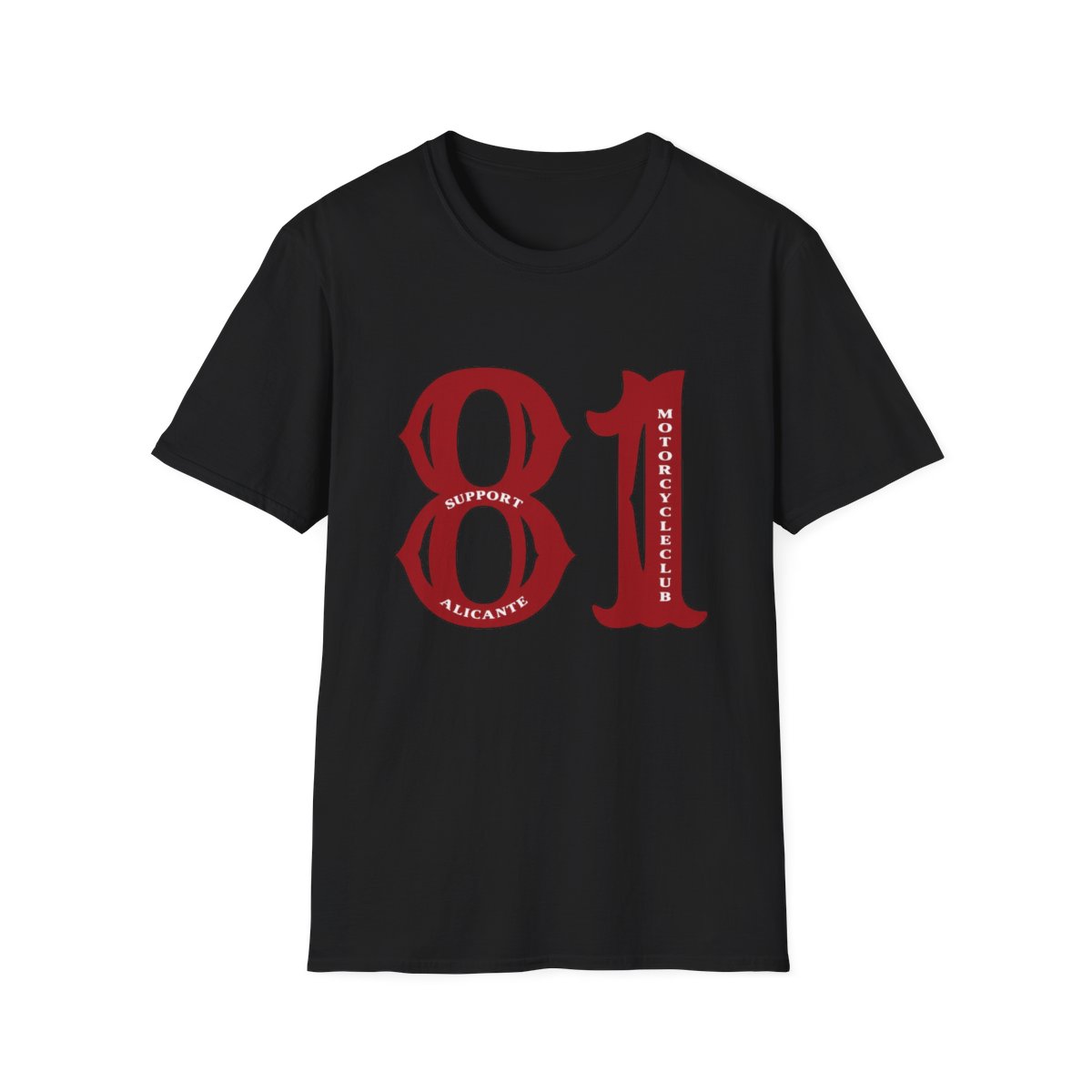 81 Motorcycle Support T-Shirt | Racing Number Retro Tee  | Hells Angels  - alternate angle 1, merchandise