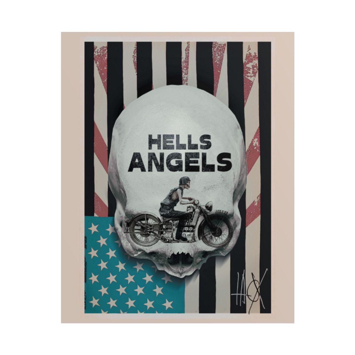 Hells Angels Skull Motorcycle Poster | Rolled Poster | Hells Angels 
