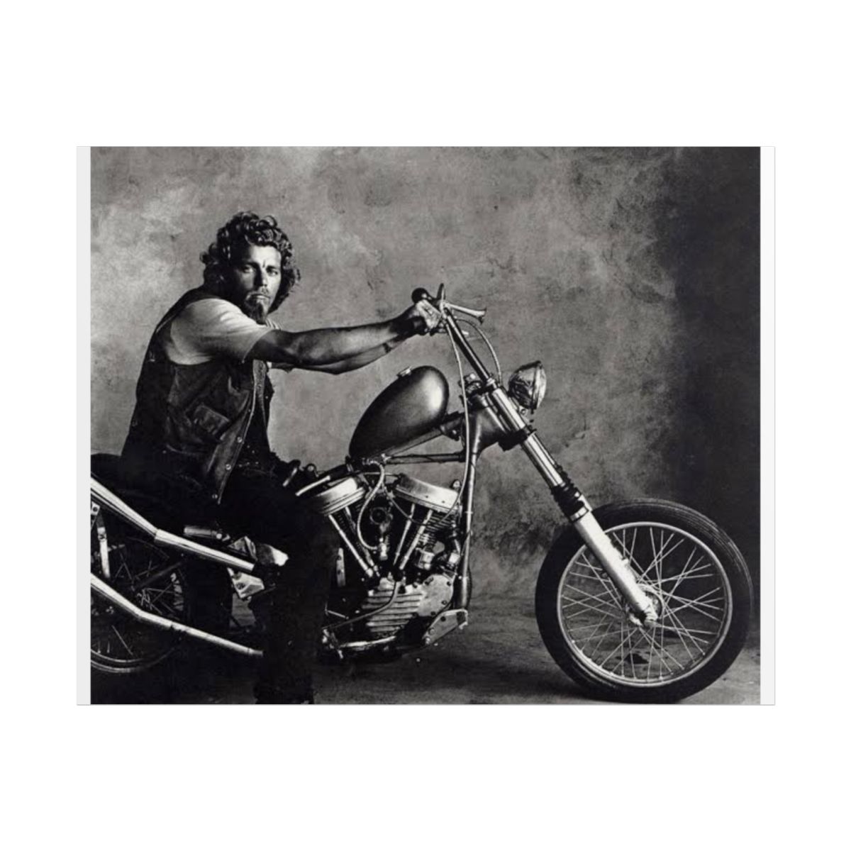 Vintage Biker Motorcycle Poster | Rolled Poster, Black and White Chopper Photo | Hells Angels 