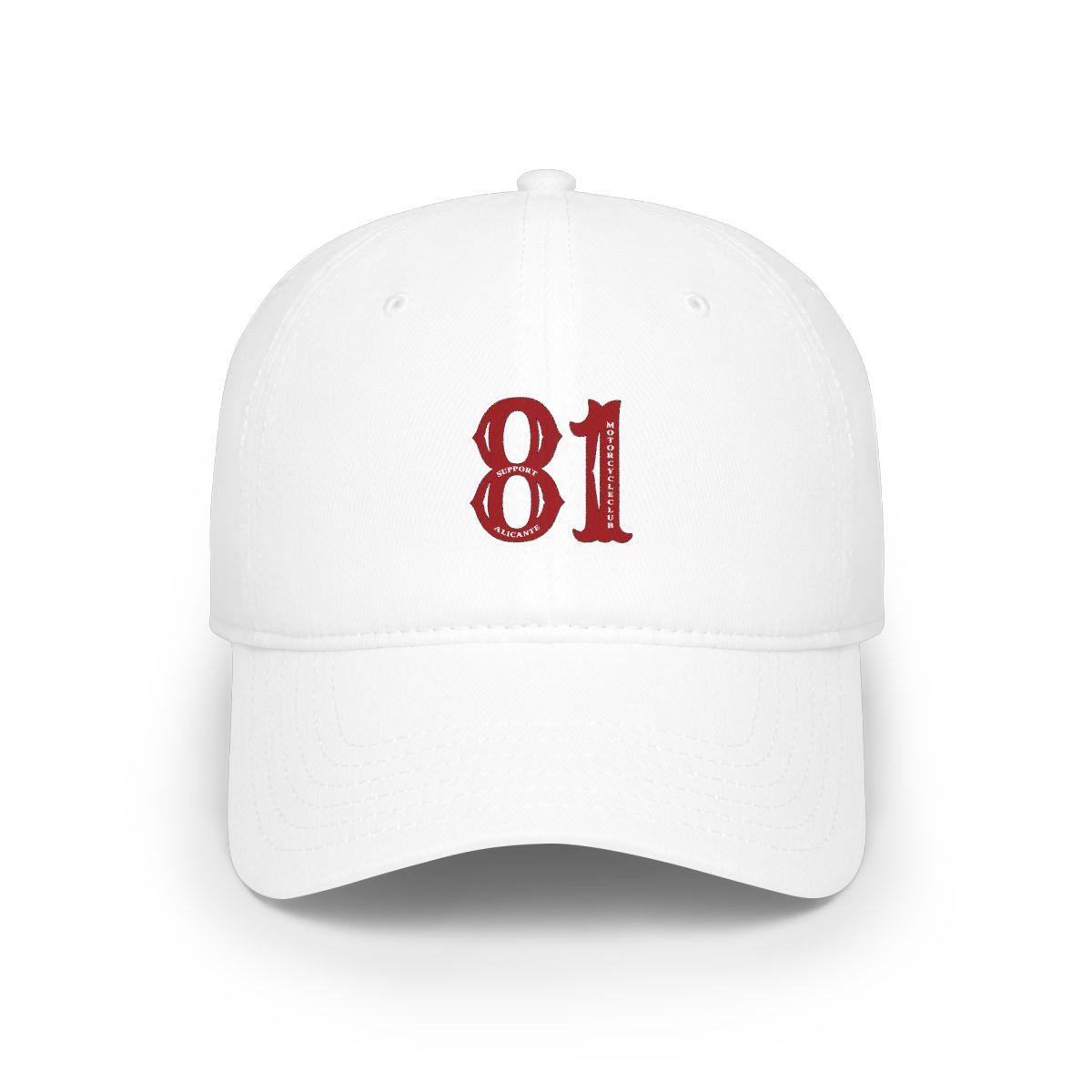 Red Distressed 81 Baseball Cap | Vintage Number Dad Hat | Hells Angels  - alternate angle 1, merchandise