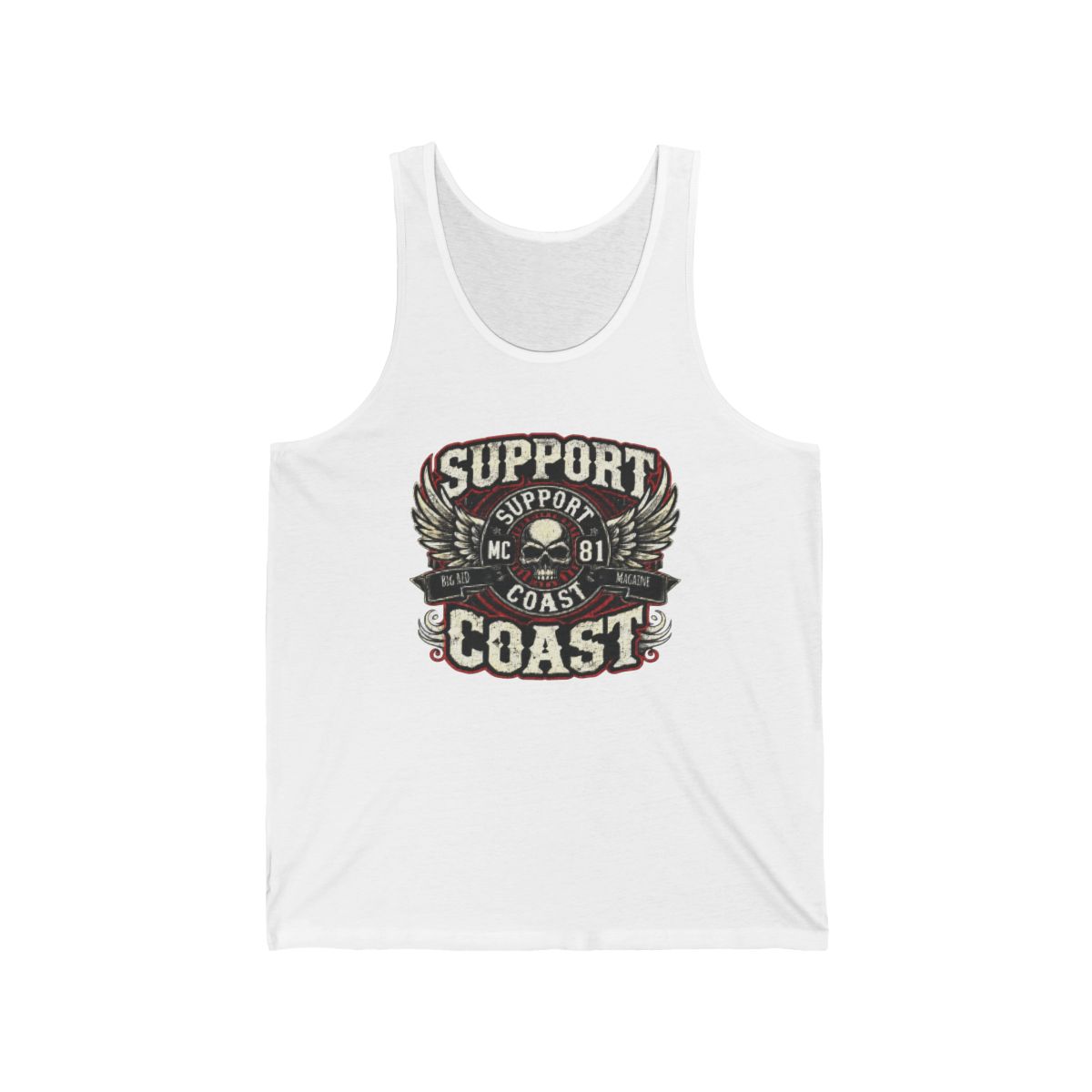 Support Coast Skull Wings tank top | Biker Vintage MC 81 graphic | Hells Angels 