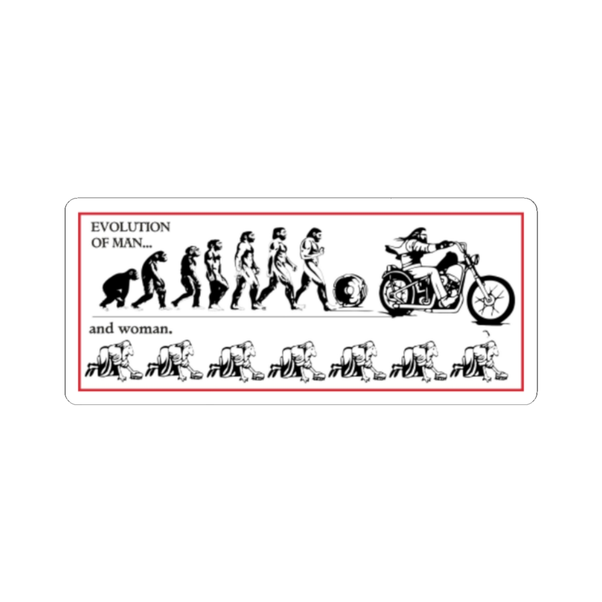 Evolution of Man and Woman motorcycle sticker | Kiss-Cut Sticker | 81 | Hells Angels - alternate angle 3, merchandise