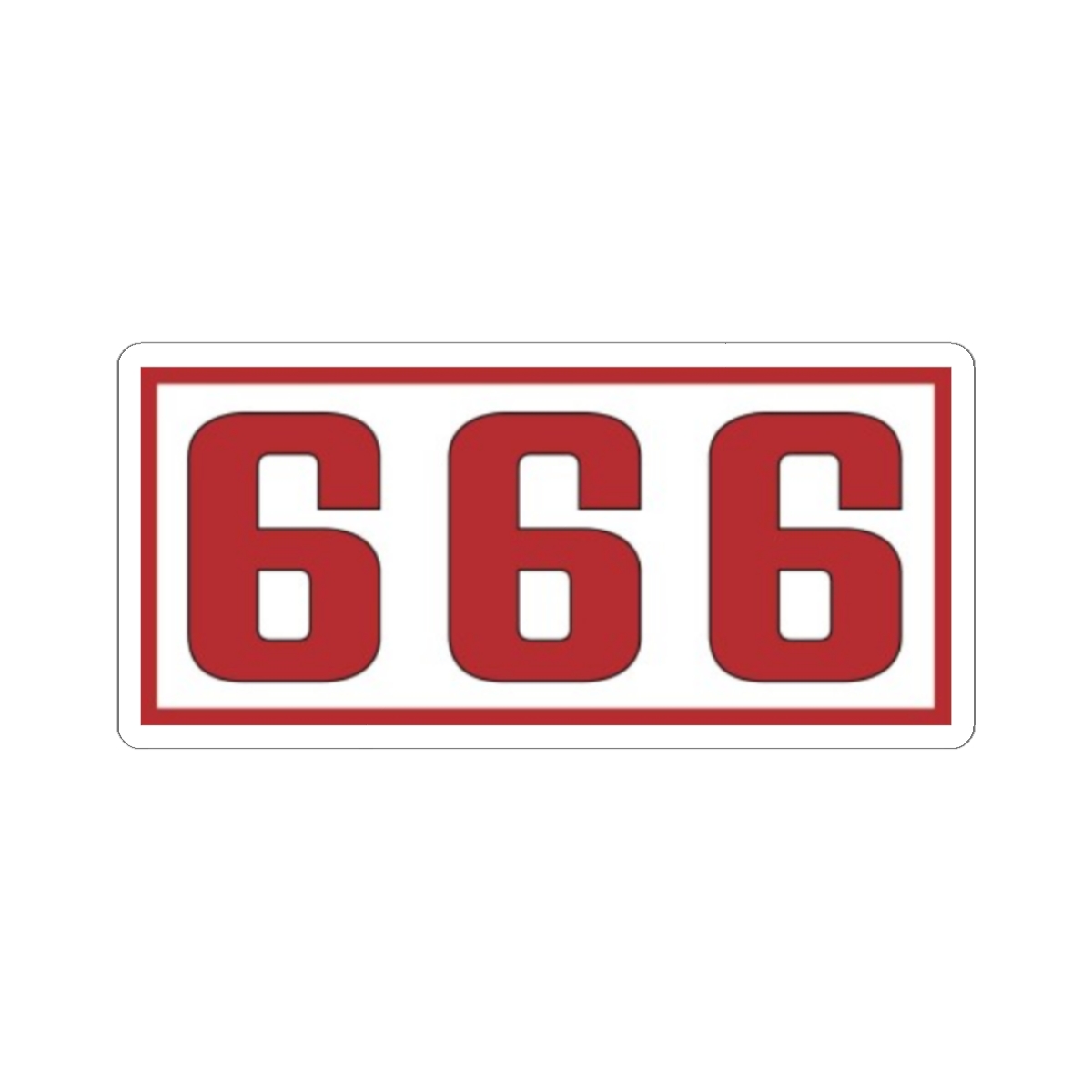 Red 666 Number Sticker | Kiss-Cut Sticker | 81 | Hells Angels