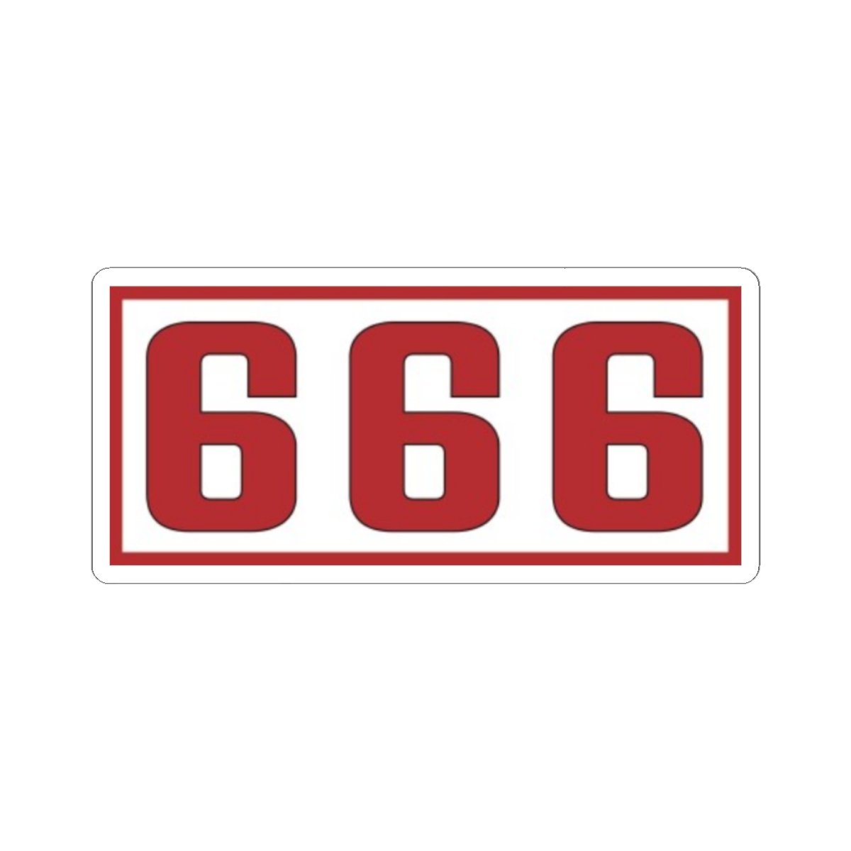 Red 666 Number Sticker | Kiss-Cut Sticker | 81 | Hells Angels - alternate angle 1, merchandise