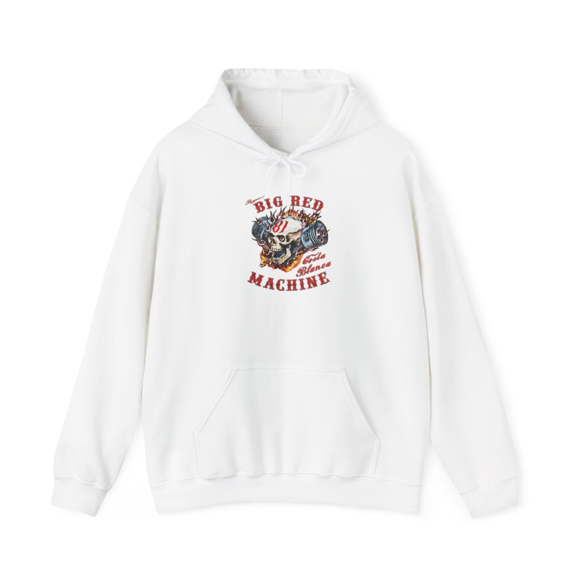 Big Red Machine Skull Motorcycle Hoodie | Vintage Biker Graphic | 81 | Hells Angels - Hells Angels official Hoodies merch
